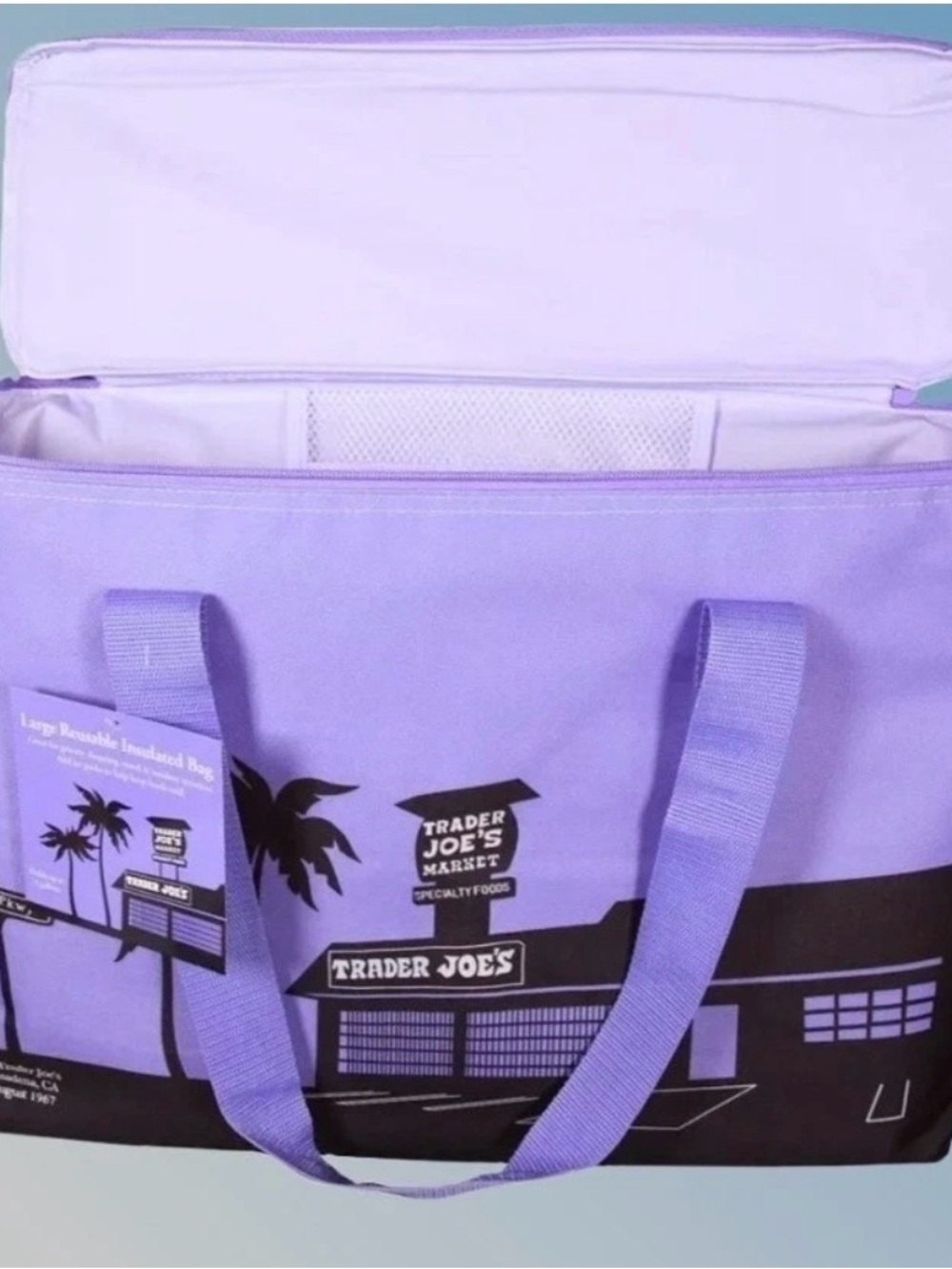Trader Joe's Purple Insulated Tote Bag NWT!!